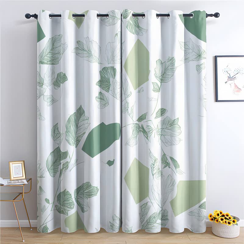 Vintage Botanische Blüten Verdunklungsvorhänge Mit Ösen - Blickdicht 2er Set H 175 X B 140 Cm Für Wohnzimmer & Schlafzimmer