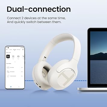 HAYLOU S35 Noise Cancelling Bluetooth Headphones, LDAC Hi-Res Audio, Bluetooth 5.2 Multipoint Connect, 40H ANC Playtime, Clear Call,Wireless Over Ear Headphones
