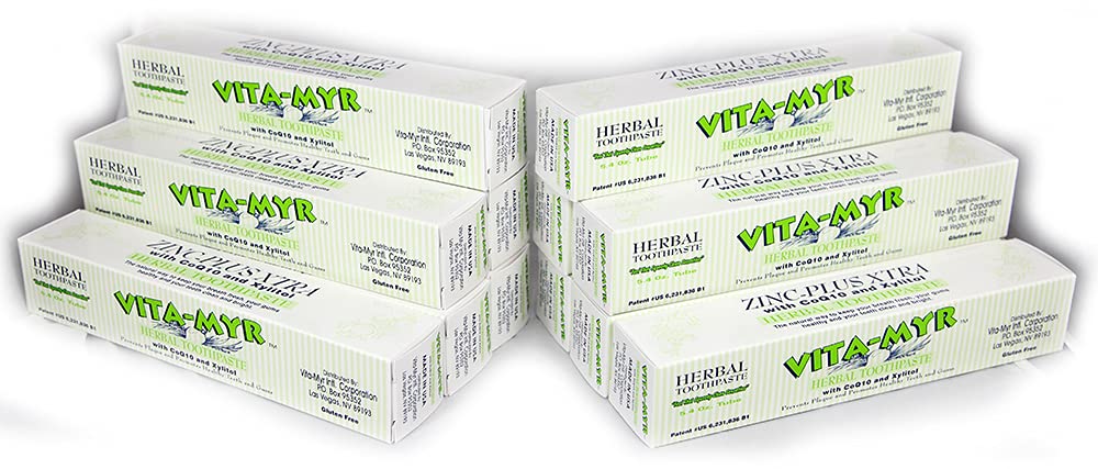 Vita-Myr Zinc Toothpaste No Sugar No Fluoride Gluten Free SLS Free No Alcohol No Saccharin No Artificial Sweetener