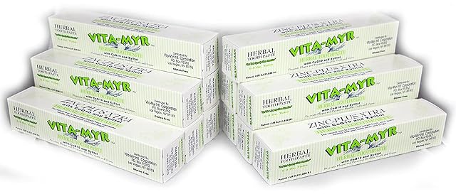 Vita-Myr Zinc Toothpaste No Sugar No Fluoride Gluten Free SLS Free No Alcohol No Saccharin No Artificial Sweetener