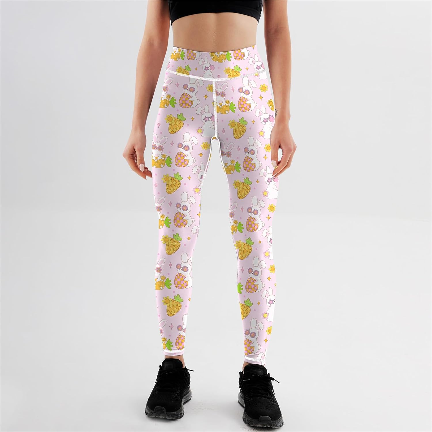 Easter High-Waisted Yoga Pants for Women Cute Rabbit Leggings Long Leggings for Sport Running - Image 3
