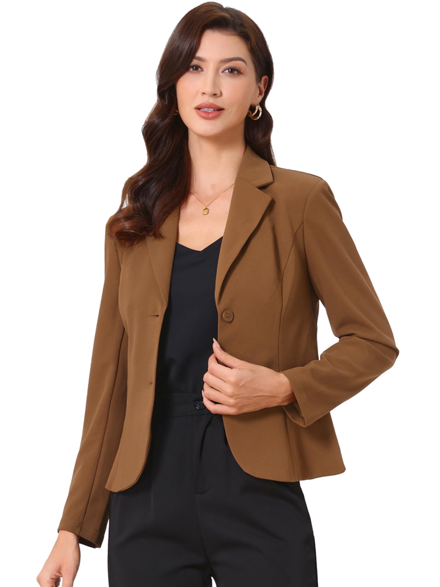 Allegra K Chaqueta De Traje para Mujer Chaqueta Elástica con Cuello De Solapa para Oficina De Trabajo