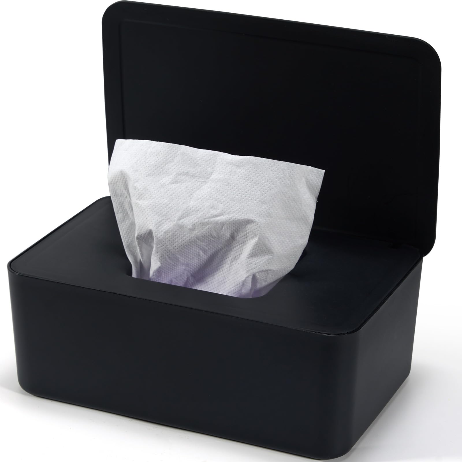 Wet Wipes Box, Baby Wet Wipes Box, Black Storage Box, Box for Wet Toilet Paper, Wet Wipes Box with Lid Holds Wipes, Wet Paper Box for Home and Office