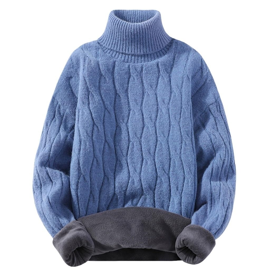 Tricots à col roulé rembourré et chandail chaud épais 3XL