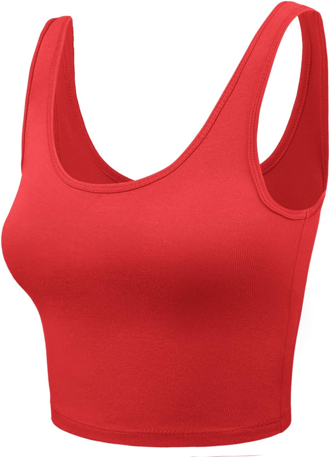 Women Sleeveless Racerback Crop Tank Top Cami Backless Scoopneck Shirts - Image 2