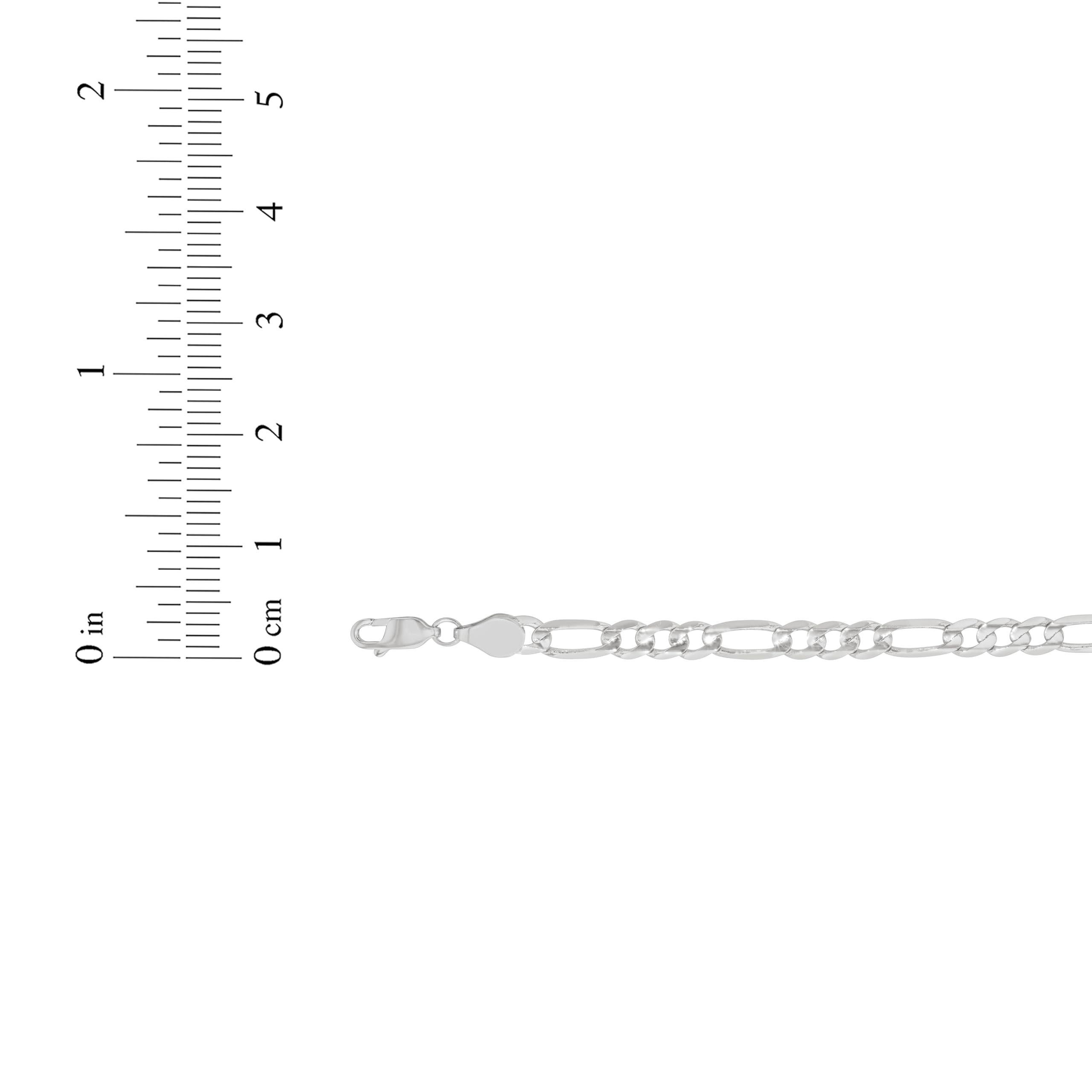 Floreo 14k Yellow or White Gold 4.5mm Solid Figaro Chain Bracelet or Anklet - Foto 9 di 9