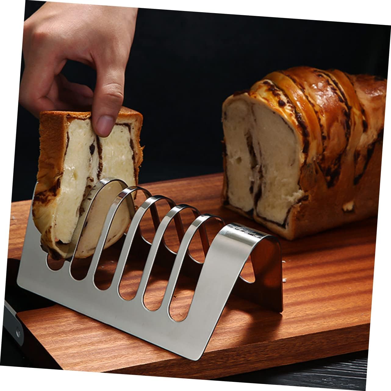 Cabilock 2pcs Stainless Steel Bread Rack for Daily Use Elegant Desktop Toast Holder for Home for Breakfast and Events Easy to Clean Kitchen Accessory