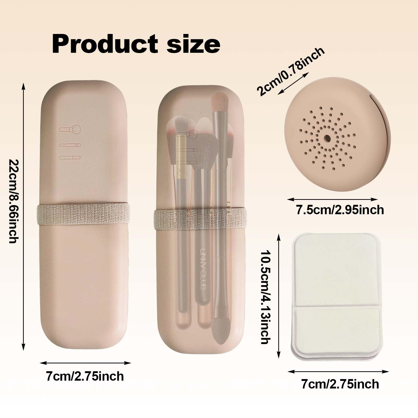 Silicone Travel Makeup Brush Holder, Beauty Blender Puff Case, Folding Mirror Small, Portable Travel Accessories - Image 2