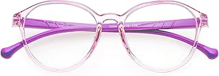 zeroUV - Kids Oversize Round Horn Rimmed Blue Light Glasses D221 (Purple/Clear)