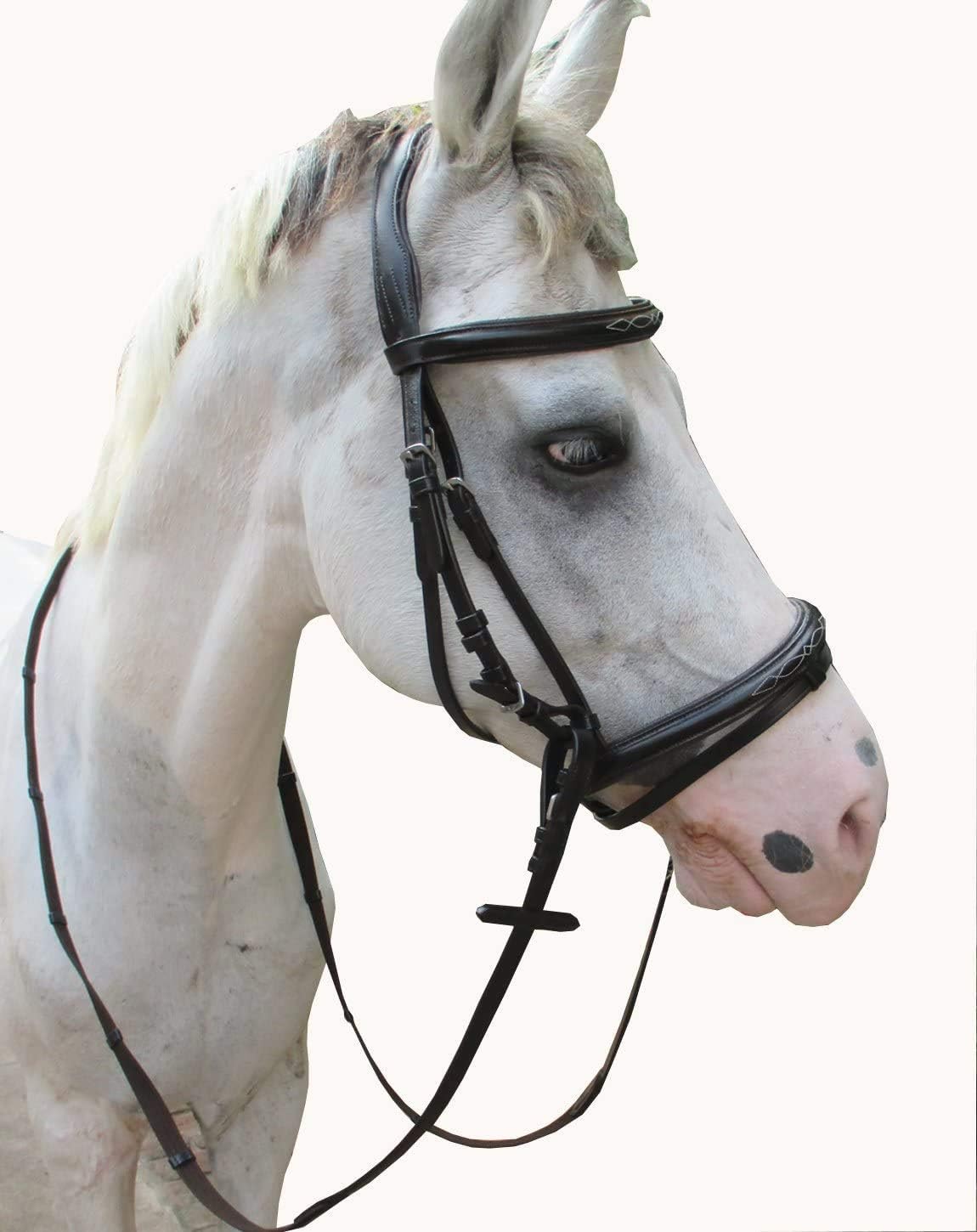 Saddles World Leather Bridle with Raises Nose Band