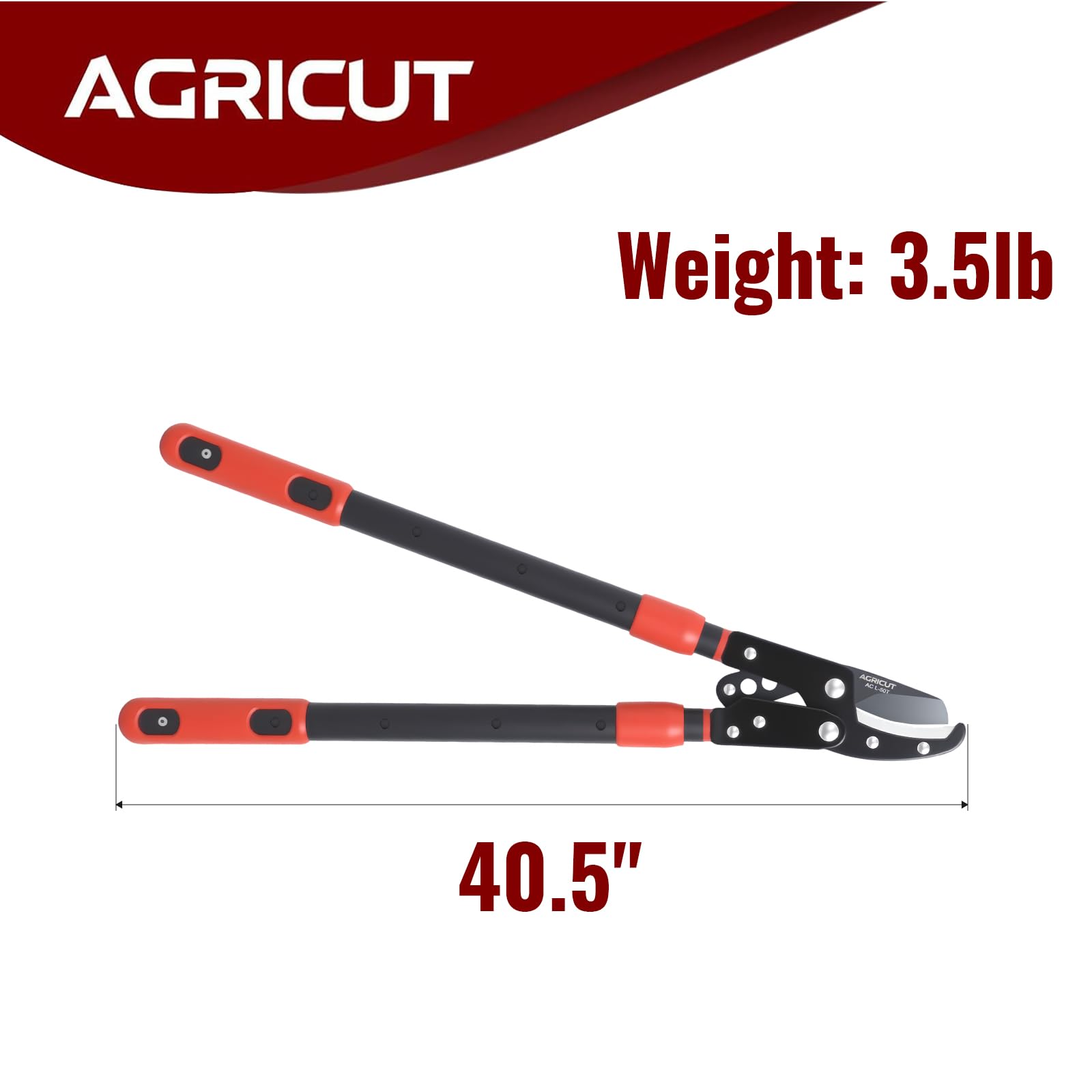 AGRICUT Troncarami telescopico da giardino a incudine, estendibile per alberi da 66 cm a 102,9 cm, capacità di taglio 5,1 cm, taglierina per rami resistente con lama in teflon in acciaio al carbonio