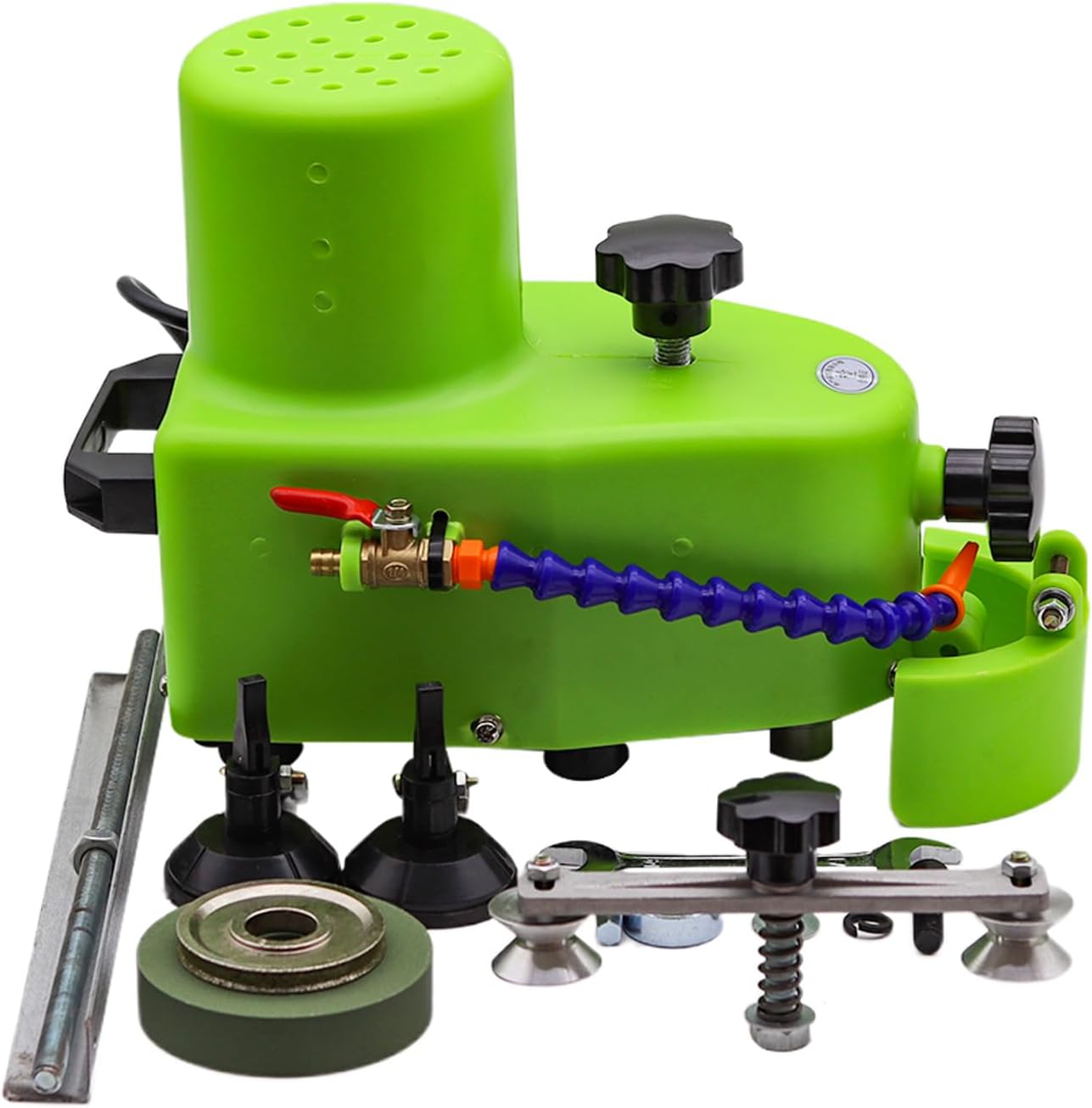 Electric Glass Edging Machine, 110V 800W 8000RPM Portable Glass Edger, Straight Round Bevel Edge Grinder for Acrylic Marble Ceramic Stone Tile (Blue)