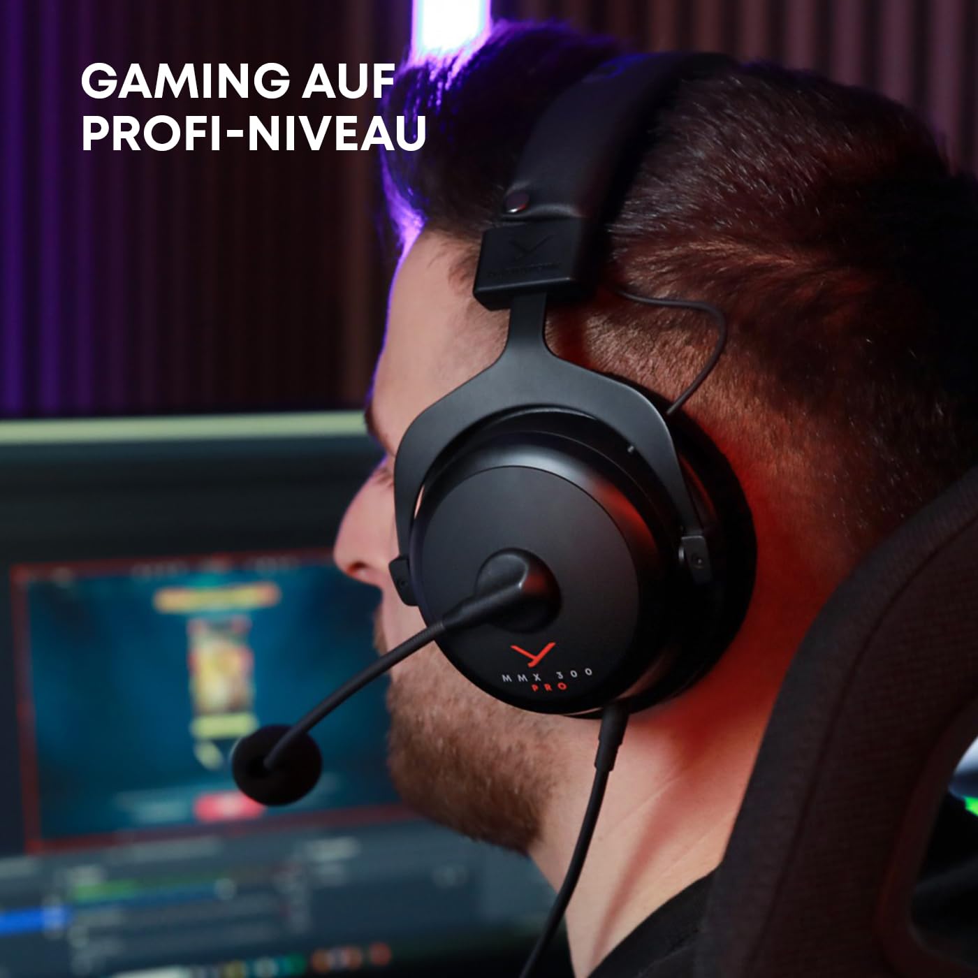 beyerdynamic MMX 300 PRO Gaming-Headset mit STELLAR.45-Treiber und Kondensatormikrofon, kabelgebundenes Gaming-Headset