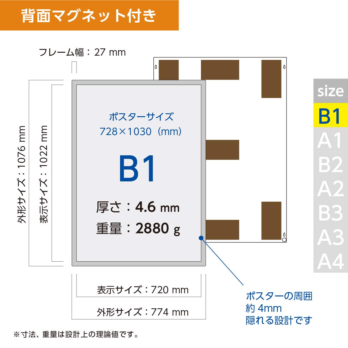 Amazon | 土屋工業 ポスターフィットB1背面マグネットシート付き POFIT