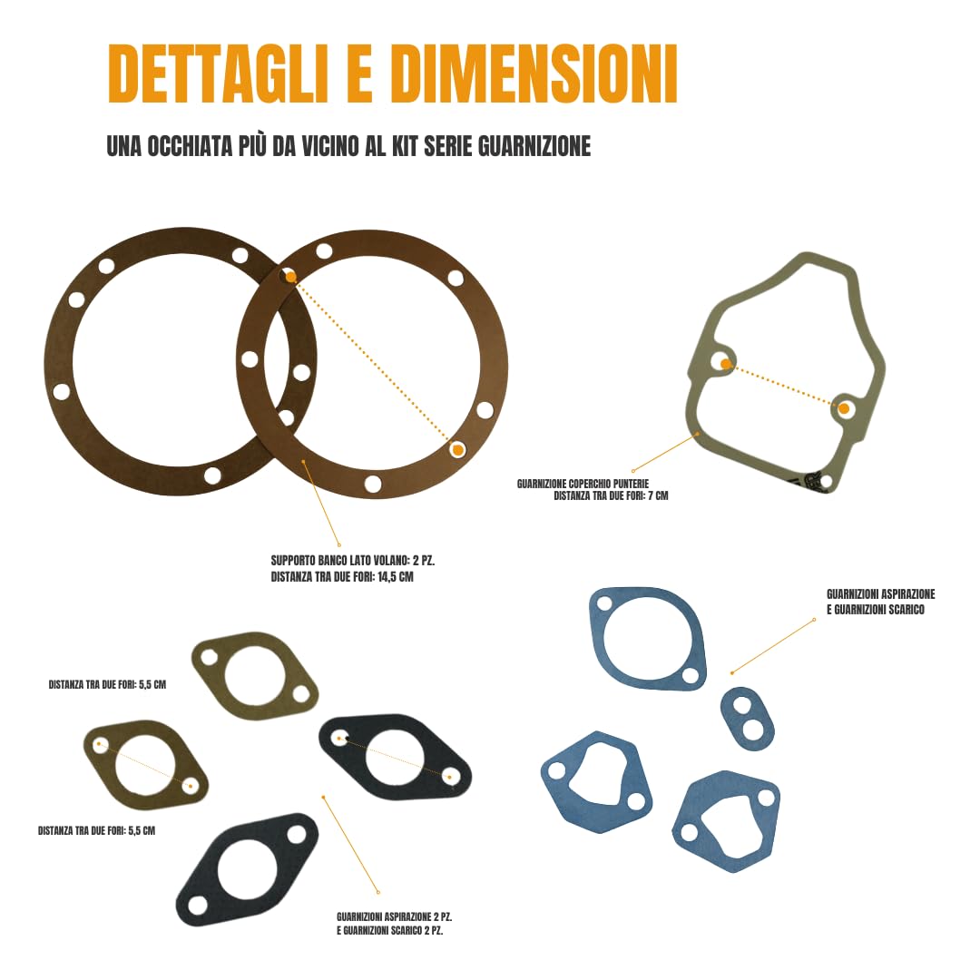 Kit Cilindro e Pistone + Pompa Olio + Serie Guarnizione Completa e Paraoli Compatibile per Motore Lombardini Diesel 6ld 360 per Motozappa e Motocoltivatore