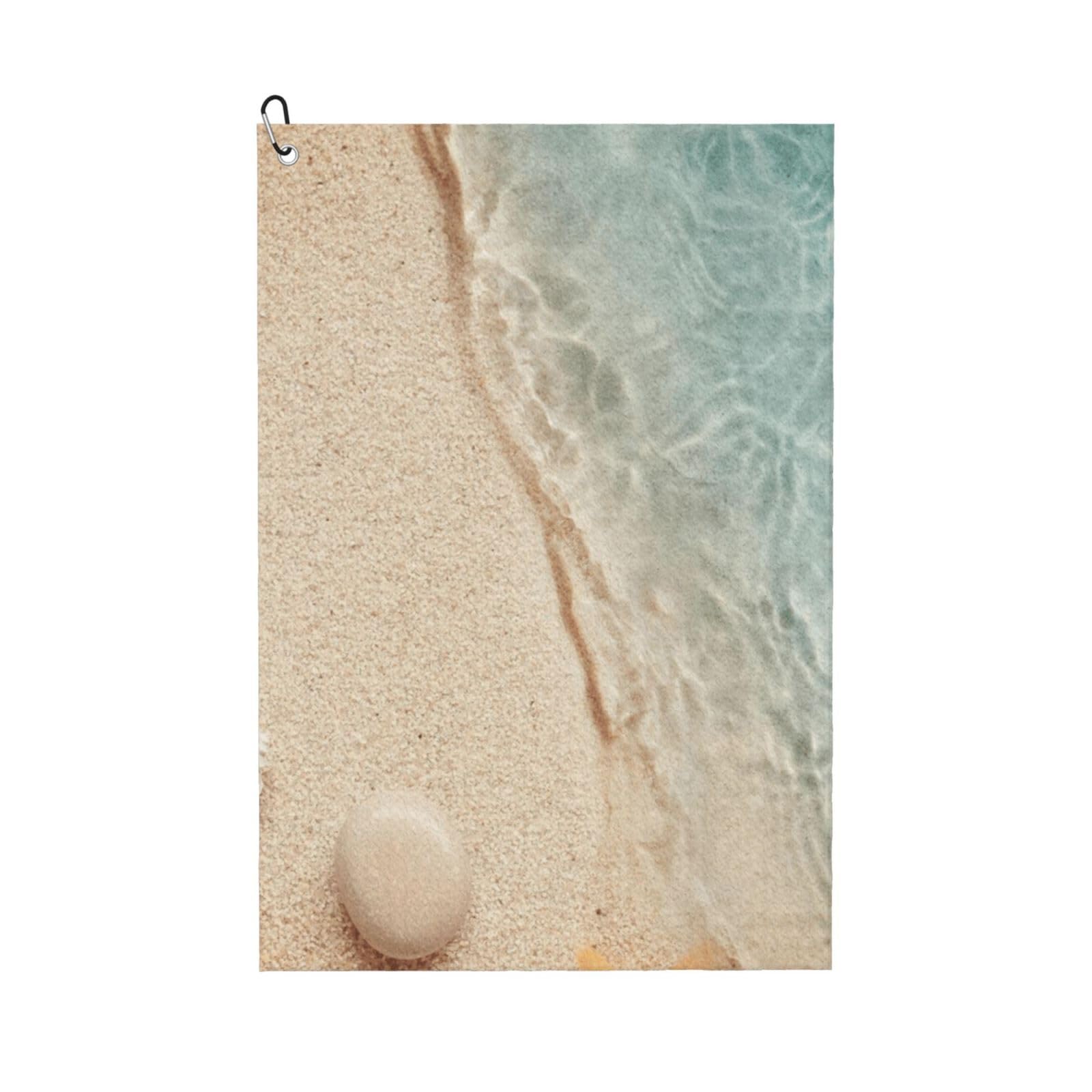 Hnnkloy Sea Sand With Starfish, 16x24 in Portable Waffle Golf Towels with Carabiner Clip for Golf Bag