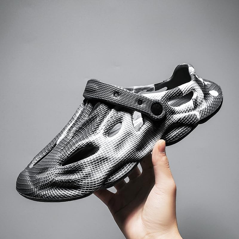 Men's sandals and slippers, fashionable hollow out beach shoes, lightweight and breathable non slip casual slippers3