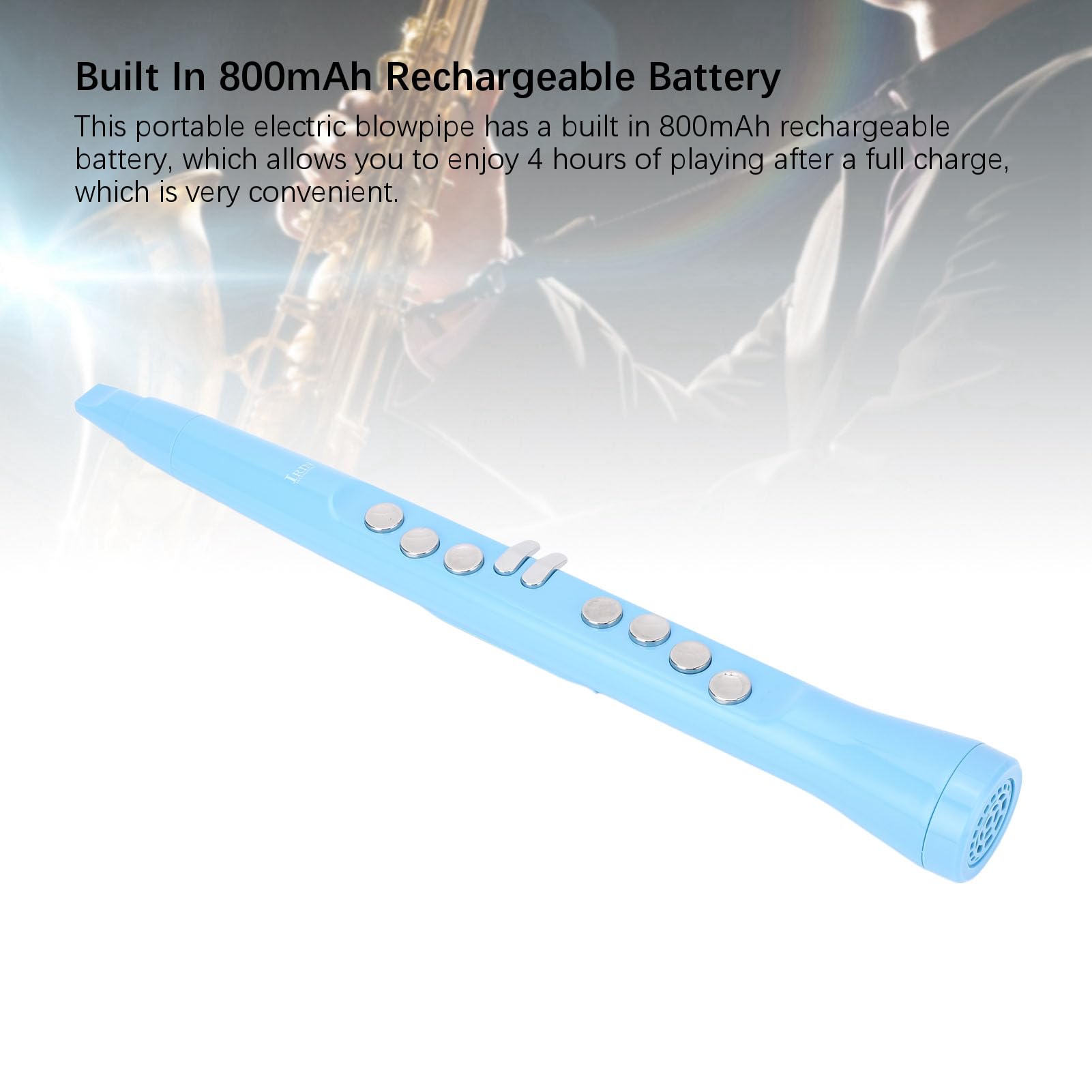 Soplete Eléctrico, Saxofón Electrónico Portátil de 99 Tonos, Saxofón con Pantalla LCD con Batería Recargable, Ideal para Adultos Principiantes Profesionales