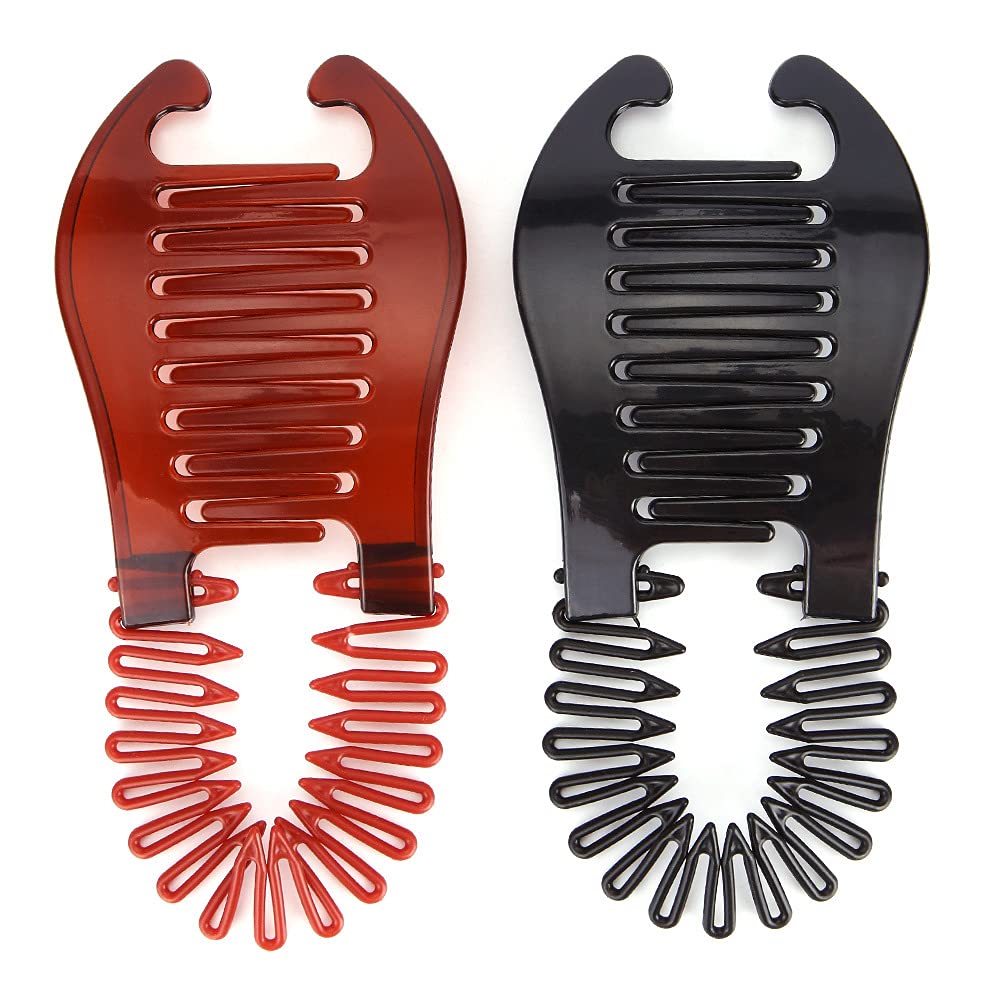 Bananen-Haarspangen aus Kunststoff, flexibel, für Damen und Mädchen, 4 Stück