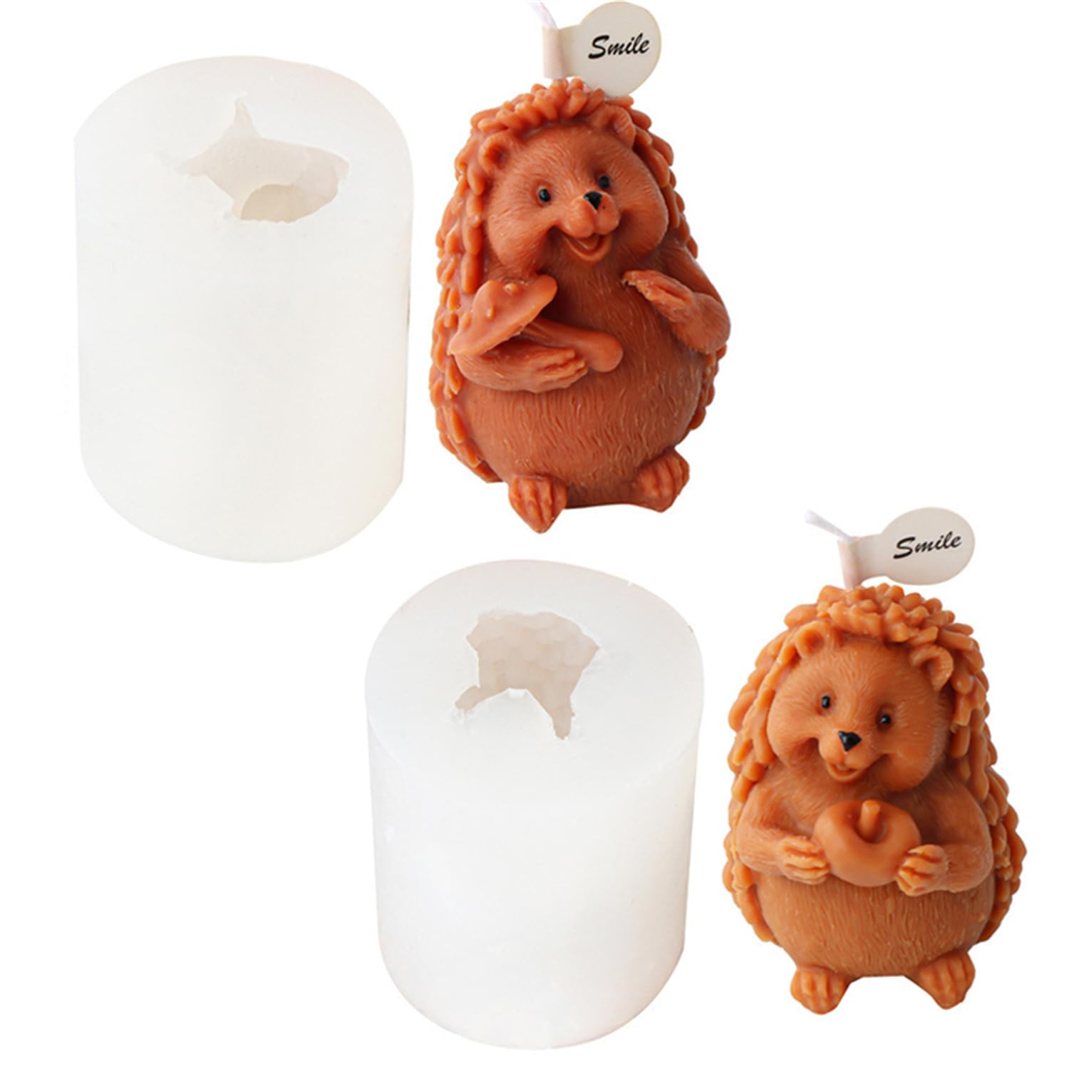 JS MOLD Molde De Silicona Para Velas, 2 Unidades, Forma De Erizo, Molde De Resina, Molde De Fundición De Velas, Molde Para Velas, Molde De Erizo Para Hacer Velas, Moldes De Jabón