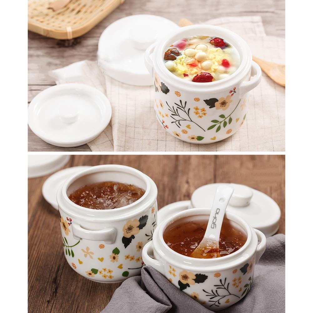 KICHOUSE Keramik-Suppentopf Mit Deckel - 1-Set Inklusive Löffel Für Eintöpfe & Suppen