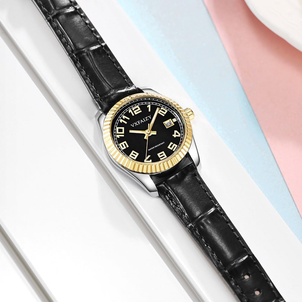 Women's Classic Easy Read Time Watch Calendar Watch for Women Water Resistant
