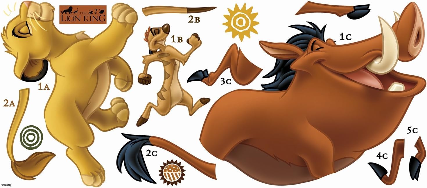 Graz Design Adhesivo Decorativo Pared El Rey León Simba – Tamaño 40x35 Cm – Para Superficies Lisas (Pared, Puerta, Cristal, Portátil)