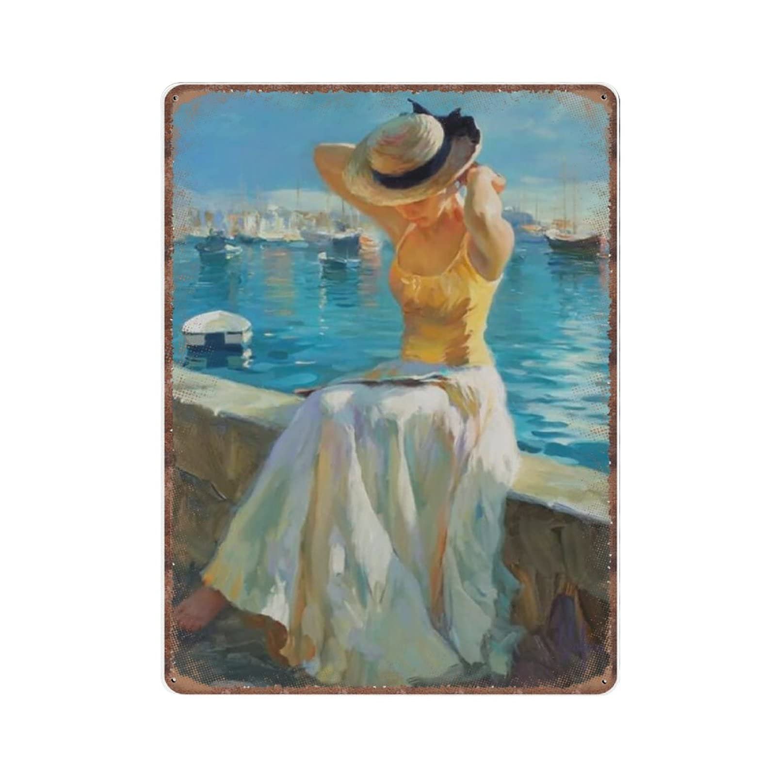 rayprint A Woman Home Decor Vintage Poster Metal Tin Signs Iron Painting Plaque Wall Decor Bar Club Novelty Funny Kitchen Retro Parlor Garage Gifts for mom Dad, 30X40cm