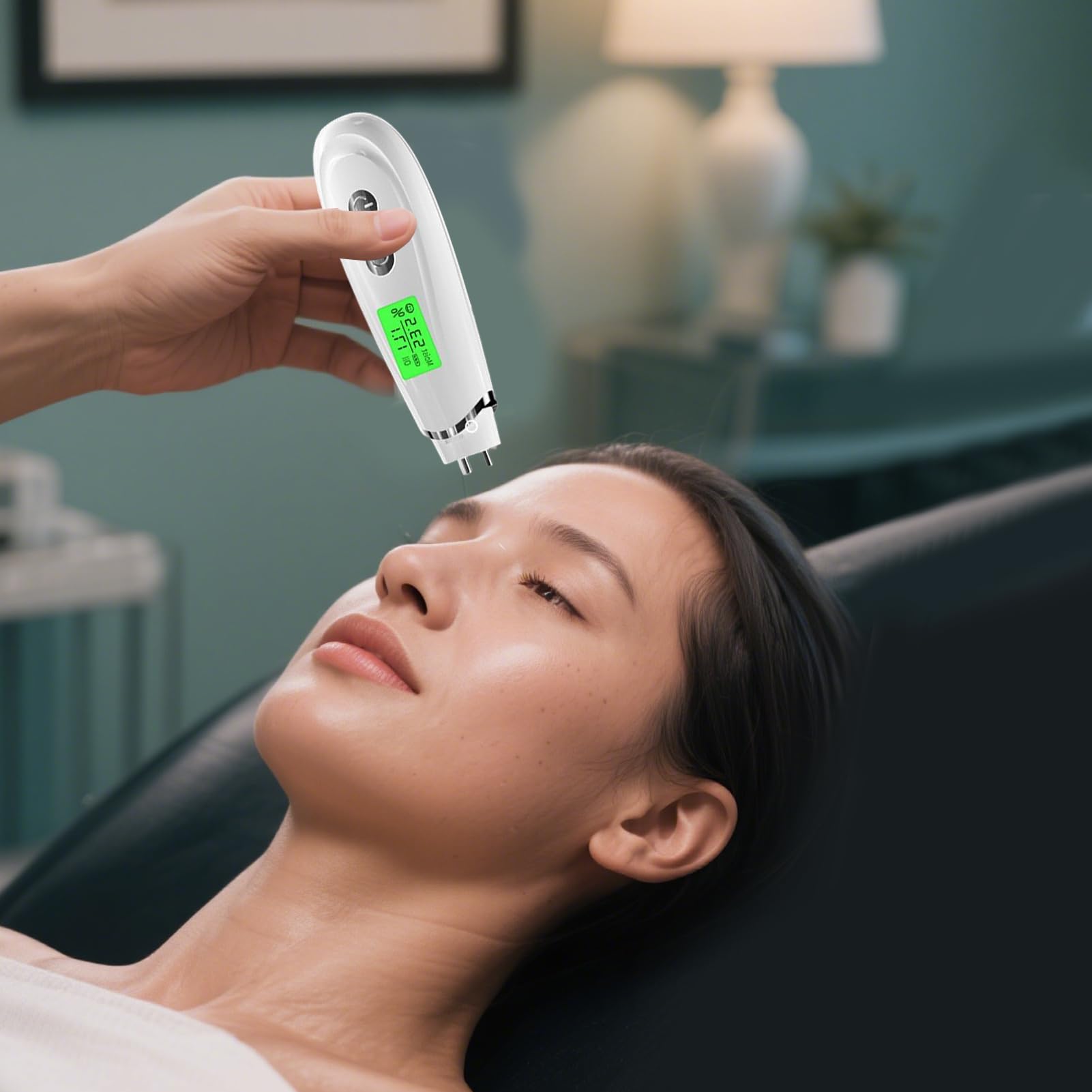 Skin Moisturizer Tester, Skin Moisture Meter, Skins Analyzer Machine, Digital LCD Display, Water Oil Face Care Device, For Home Beauty Salon Travel, 5 x 1,97 x 1,57 pollici