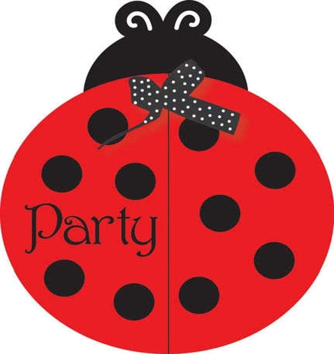 Creative Converting ladybug fancy gatefold invitation card 8 pieces set