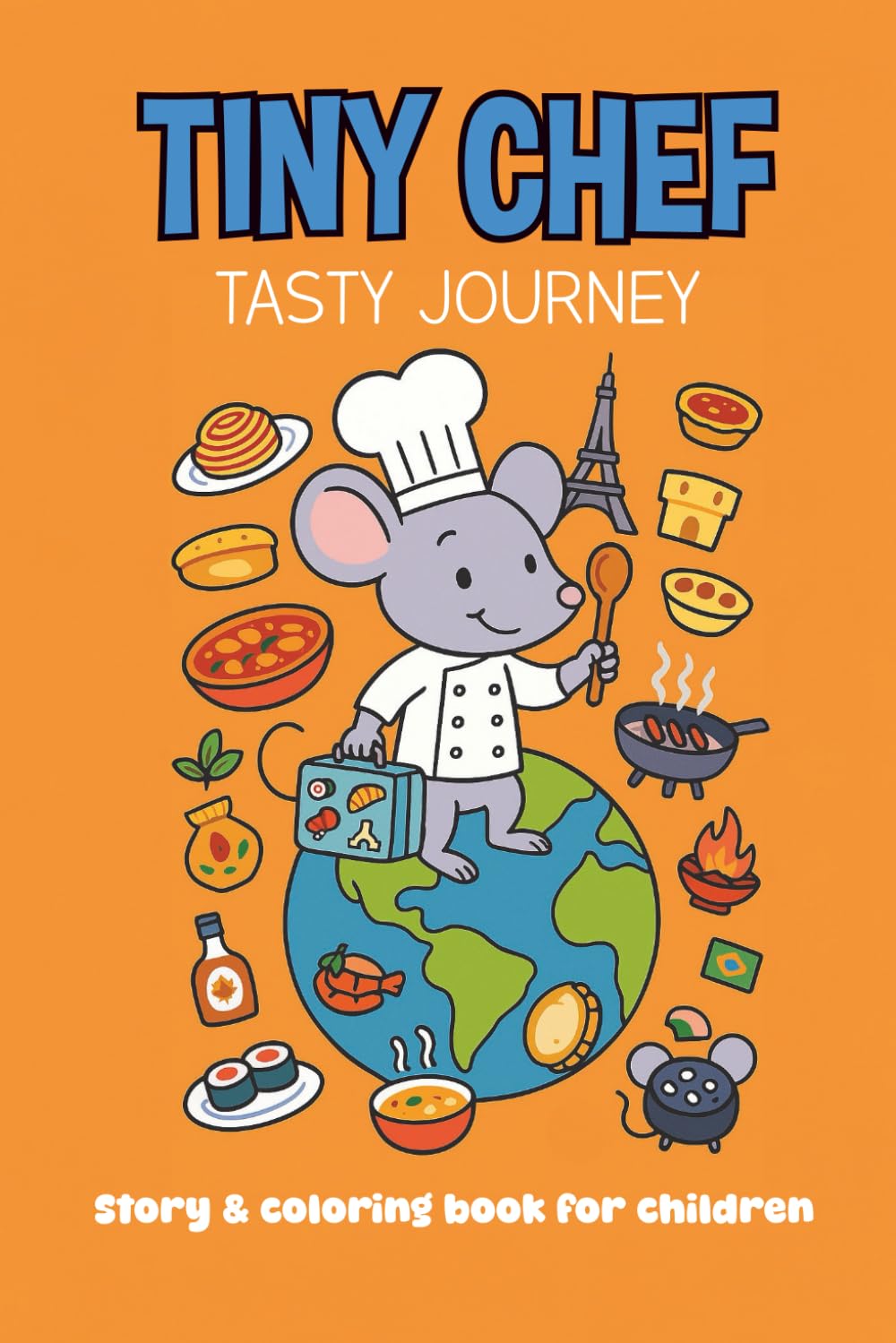 Tiny Chef Tasty Journey: Story + Coloring Book For Kids, Preschool and Kindergarten | Simple & Relaxing Drawings; Fun Activities for Toddlers