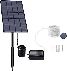 Andoer Oxigenador Solar Pond 2W Plug-in Bomba de Oxigênio Solar Tanque de Peixes Oxigenador Aquário Aerador de Oxigênio Bomba de Ar Aerador de Pesca com Tubo Pedras de Bolha de Ar para Jardim Tanque