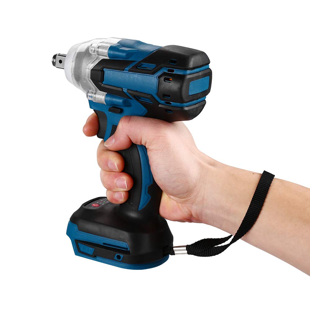 Buy EYOYO 18V 520N.m Cordless Electric Impact Wrench Motor 1/2 Square