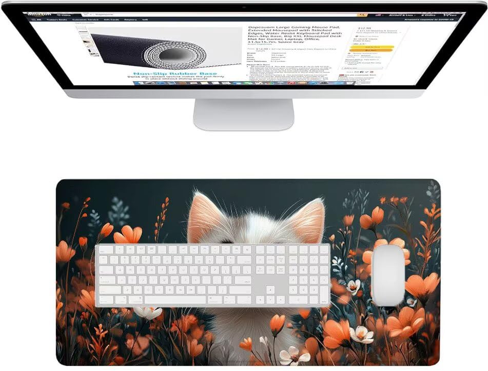 Tapis de souris gaming imperméable et antidérapant avec bords cousus