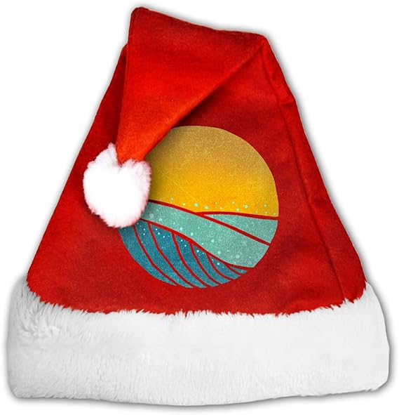 Amazon Co Jp Milicamp サンタ帽子 子供 大人用 クリスマス サンタハット クリスマス帽 イラスト 海波 装飾 ふかふか 男女兼用 小道具 仮装 コスプレ コスチューム仮装 赤 1個 ファッション
