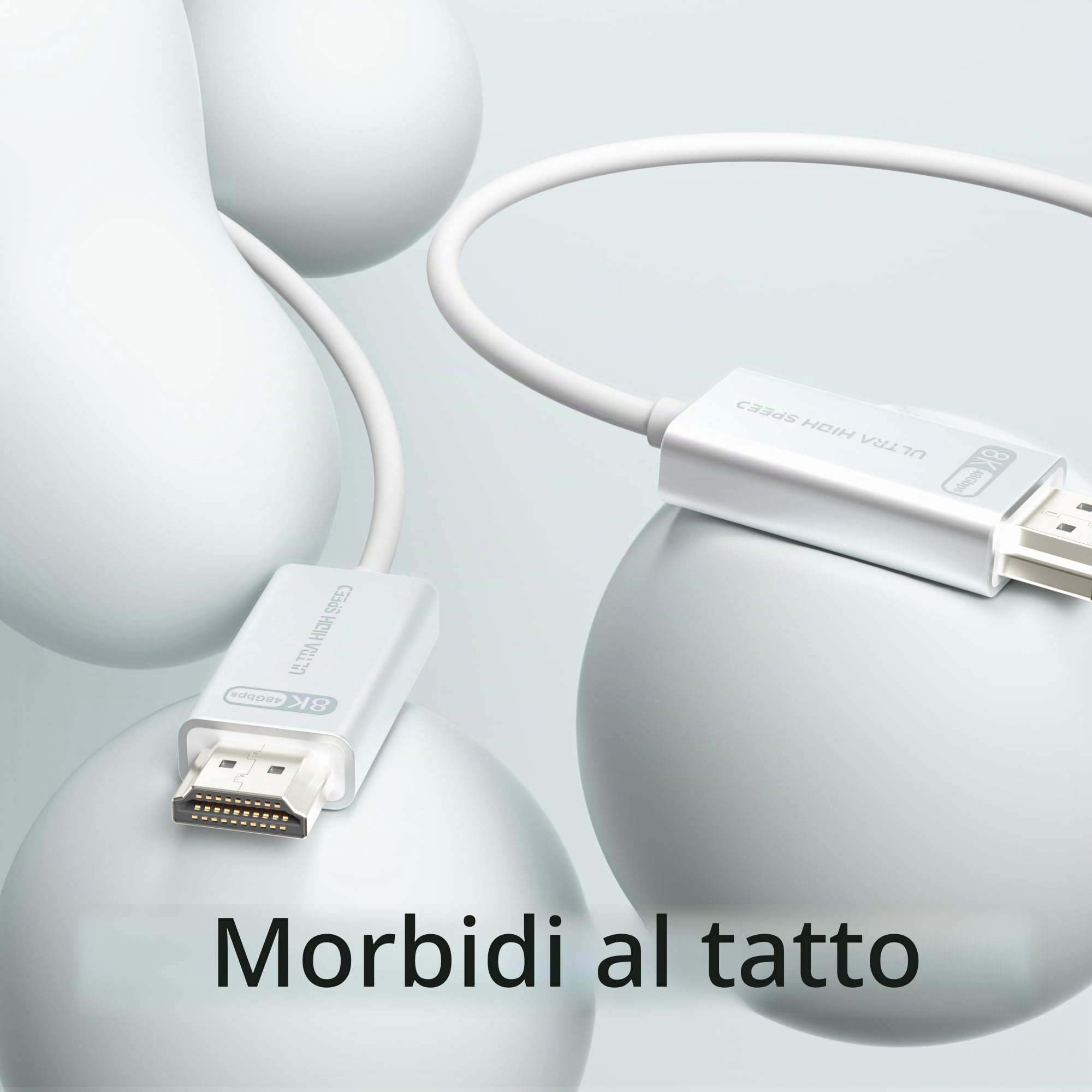 10K 8K Cavo Fibra Ottica HDMI 2.1 15m, Cavo HDMI Lungo Bianco Super Flessibile 48Gbps, 8K60Hz & 4K120Hz, Supporto Dolby, HDCP 2.2&2.3, HDR 10, Compatibile con Blu-ray Roku LG PS5 PS4 Xbox RTX