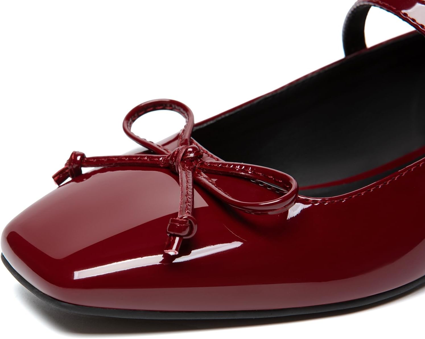 Athlefit Women's Mary Jane Flats Dressy Comfortable Square Toe Ballet Flats Shoes with Buckle Strap - Image 5