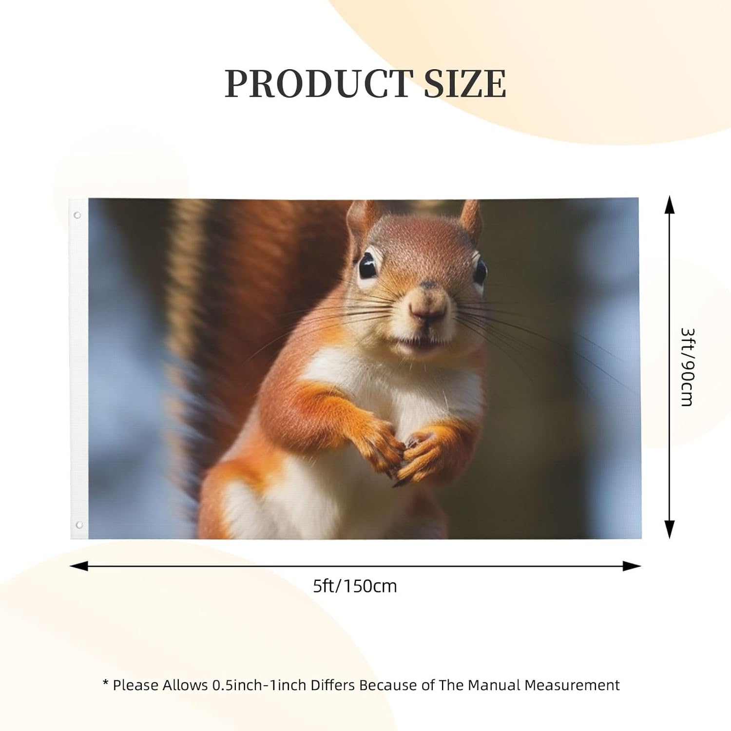 Squirrel Funny Animal Flag for Outside Double Sided, 3x5 FT image 3