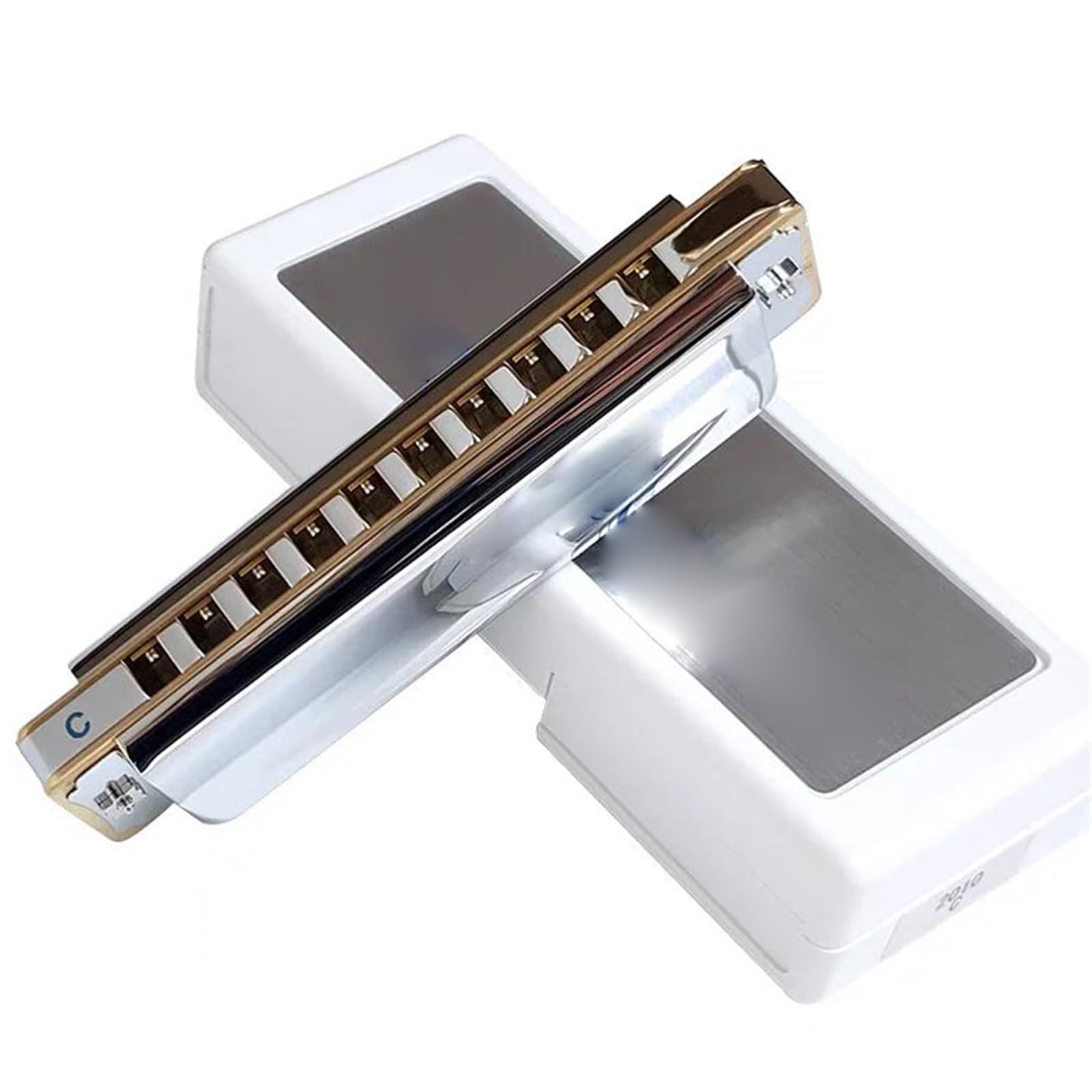 Harmonijka Ustna Diatoniczna Harmonijka Ustna 10 Otworów Major Blues Harp Profesjonalna Harmonijka Alu Comb Mouth Organ Instrumentos(EB Tone)