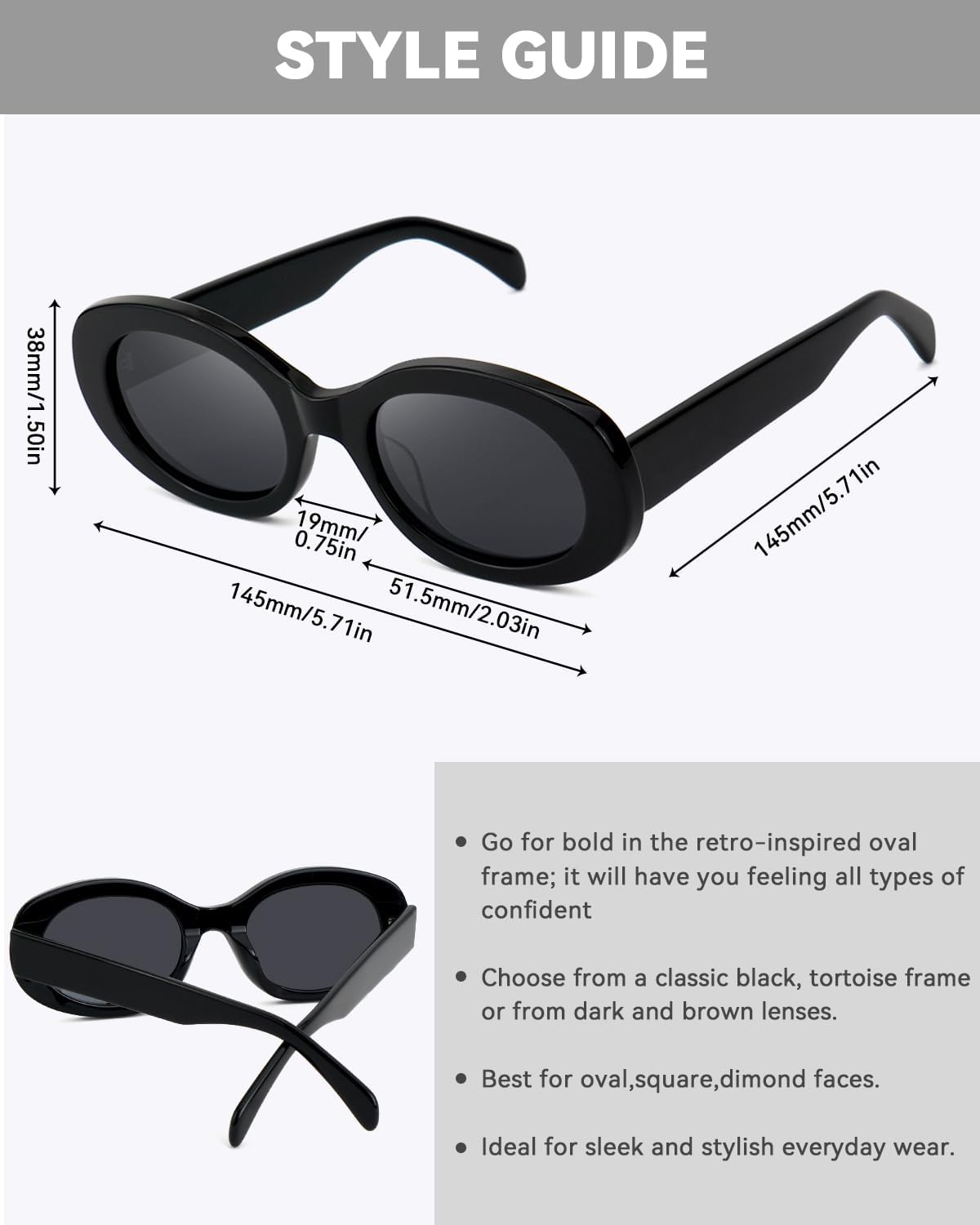 Retro Oval Sunglasses for Women Men Polarized Handmade Acetate Women's Sunglasses Trendy
