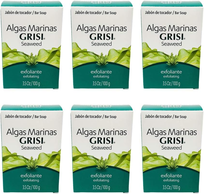 6pk - Seaweed Soap - Jabon de Algas Marinas - Grisi (3.5 Oz. X 6 Units)