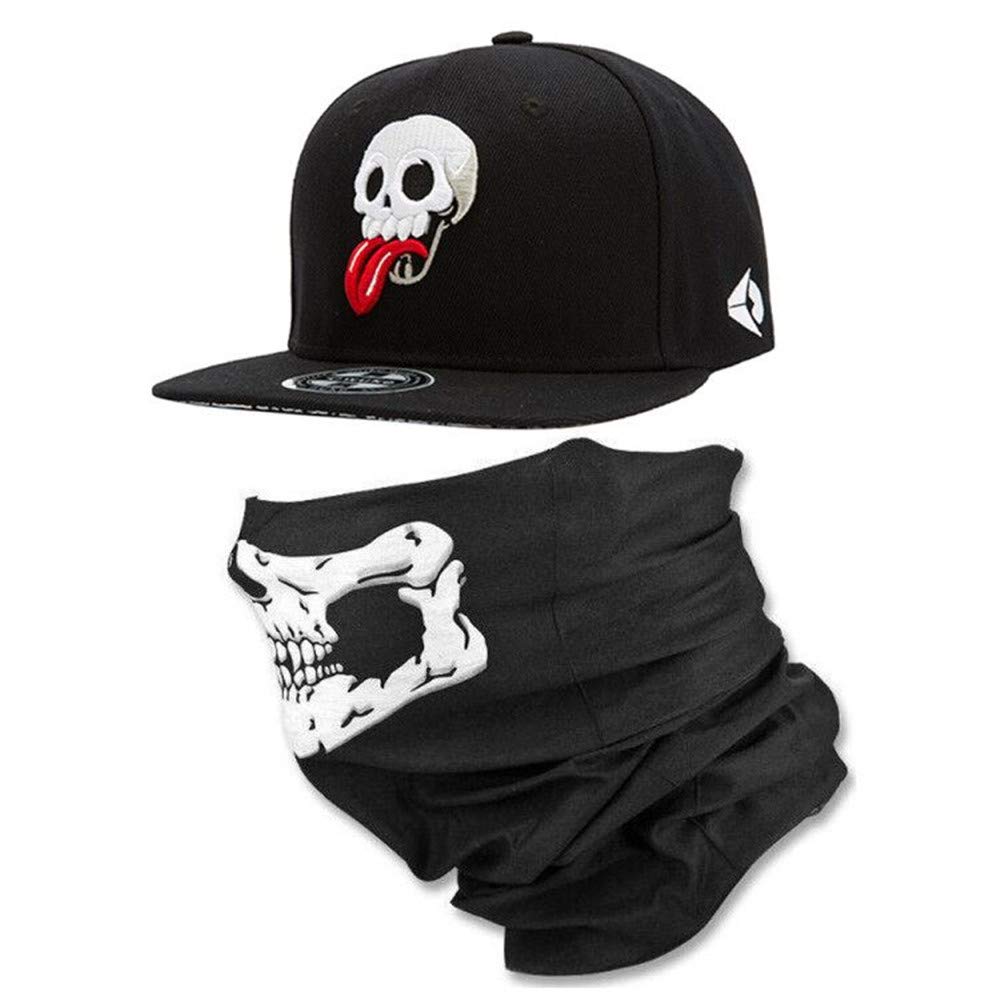 Hi9 Skull Skeleton Baseball Cap for Men and Boys 3D Embroidery Skull Adjustable Snapback Hats Unisex