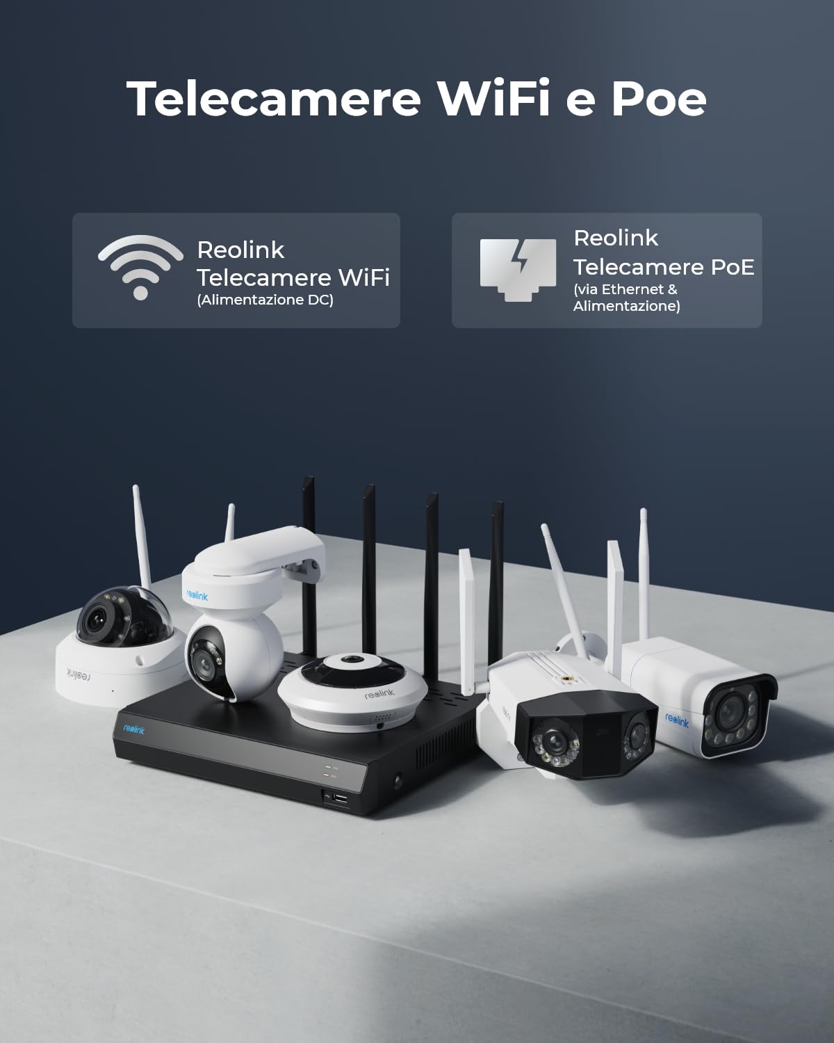 Reolink 4K 12CH NVR, Dual-band Wi-Fi 6, HDD 2TB Integrato, H.265, Supporta le Telecamere Wi-Fi e a batteria (tranne la telecamere 4G), Accesso Locale e Remoto, RLN12W (Ricondizionato)