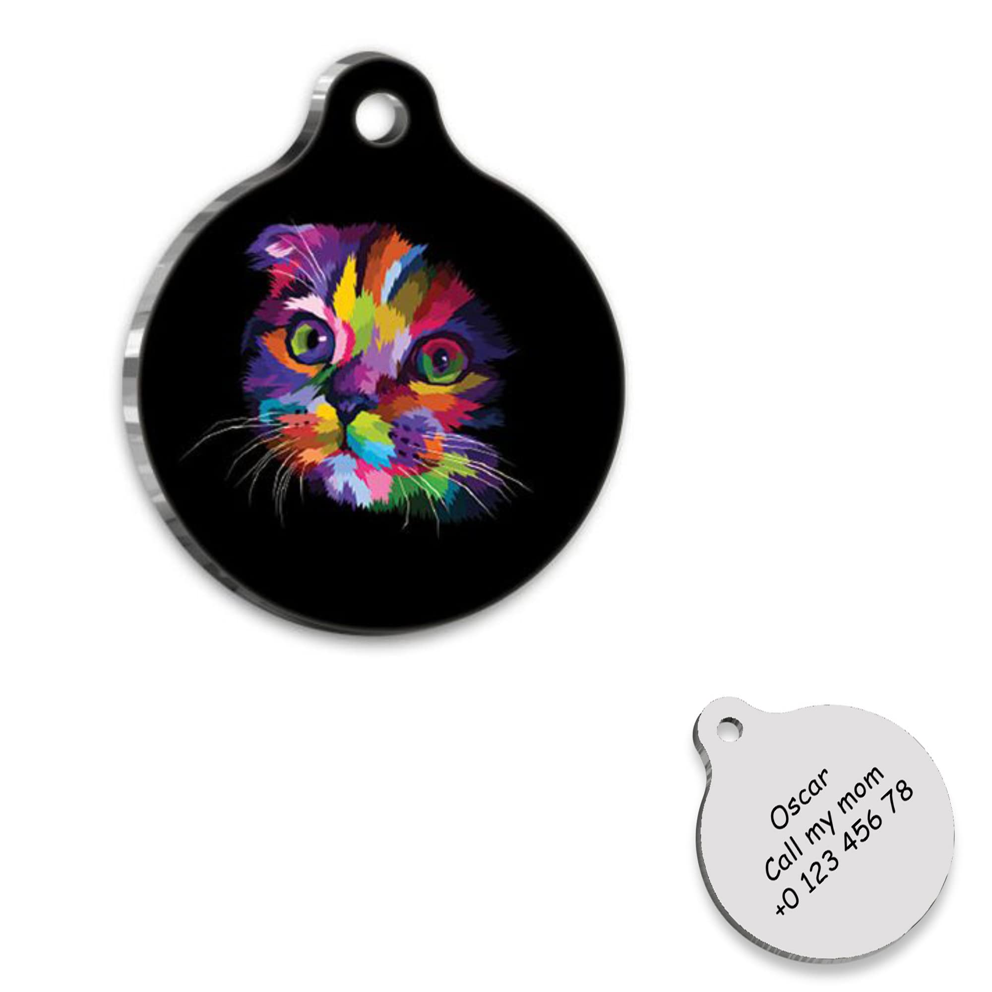Cat id Tag Heart - Cat Personalized Dog Tag - Cat Custom Name Tag - Customized Pet Tags - Cat Name id Tag for Dog - Cat Name Tag