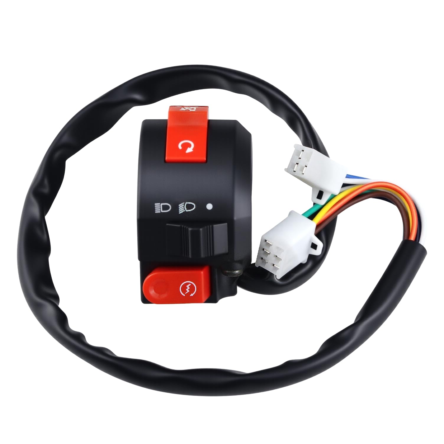 Amavoler 3 Function 7/8" Handlebar Switch Assembly Aftermarket Replacement Parts Replacement for 50cc 70cc 90cc 110cc 125cc 150cc ATVs Quad Wheelers