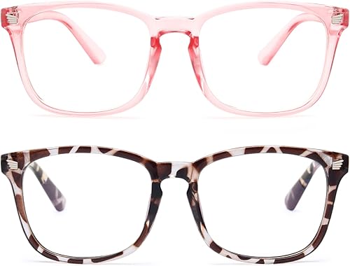 Livho - Paquetes de 2 lentes de bloqueo de luz azul para computadora lectura juegos televisión teléfonos lentes para mujeres y hombres antifatiga
