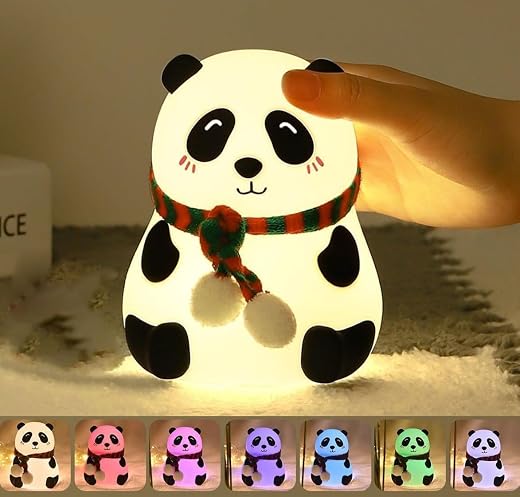 Desidiya® Cute Panda Night Lamp - Silicone Lamp for Bedroom, Color Changing LED Touch Light, Portable for Kids, BPA-Free B...