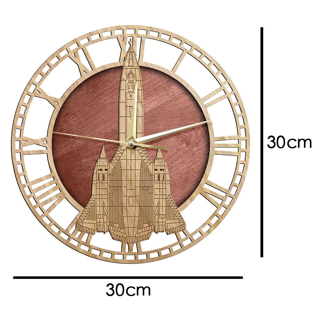 SR-71 Blackbird Aviación Reloj de Pared de Madera Piloto de avión Decoración del hogar Avión de la Fuerza Aérea Movimiento silencioso Reloj de Pared Regalo Militar