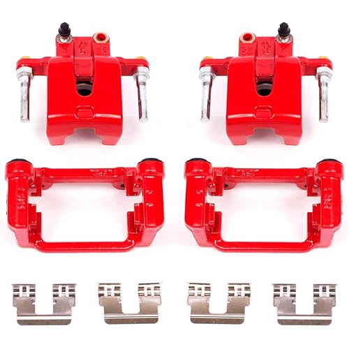 Power Stop Rear S4970 Pair of High-Temp Red Powder Coated Calipers