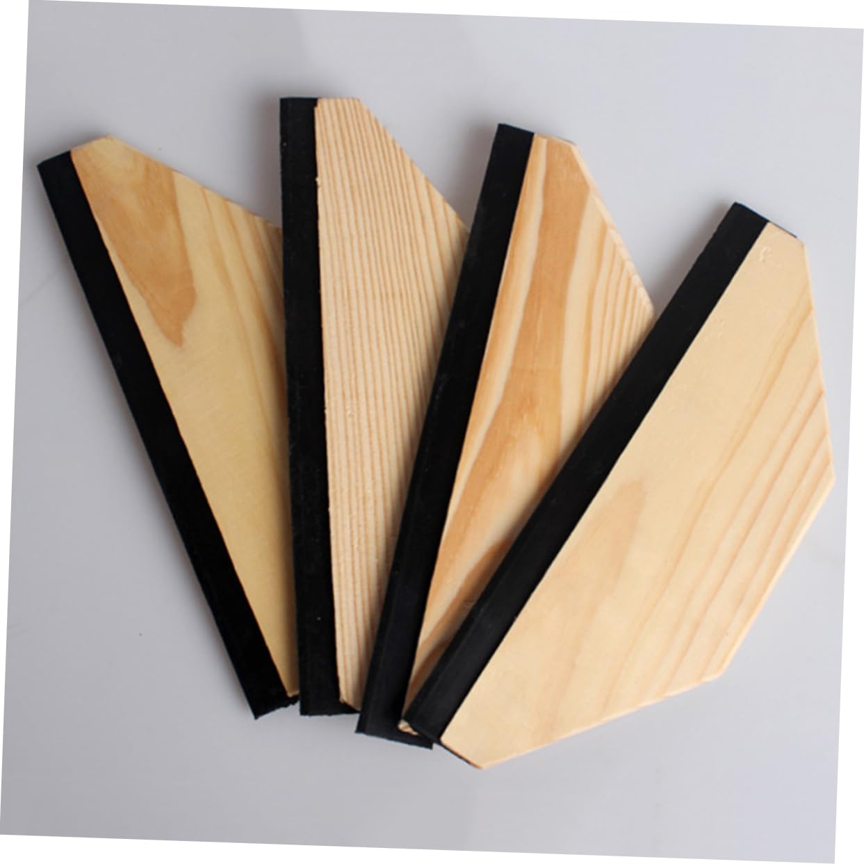 FOYTOKI 5Pcs Wall Sticker Scraper Plastic Film Decal Applicator Tool with Wood Handle for Easy Adhesive Application Windows Walls and Cars